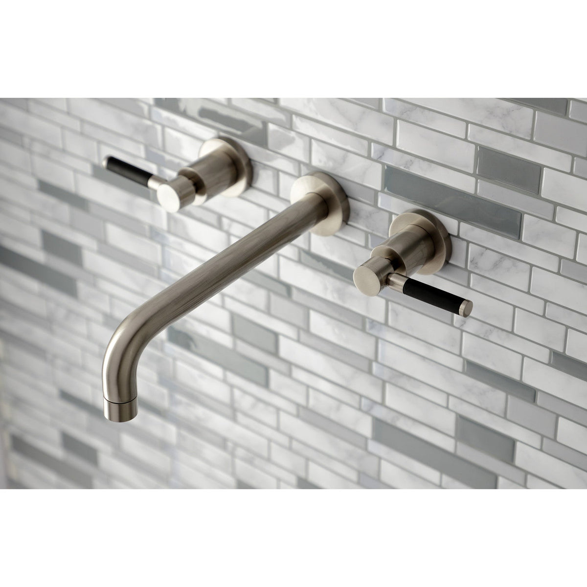 Kaiser Two-Handle Wall Mount Roman Tub Faucet in Brushed Nickel