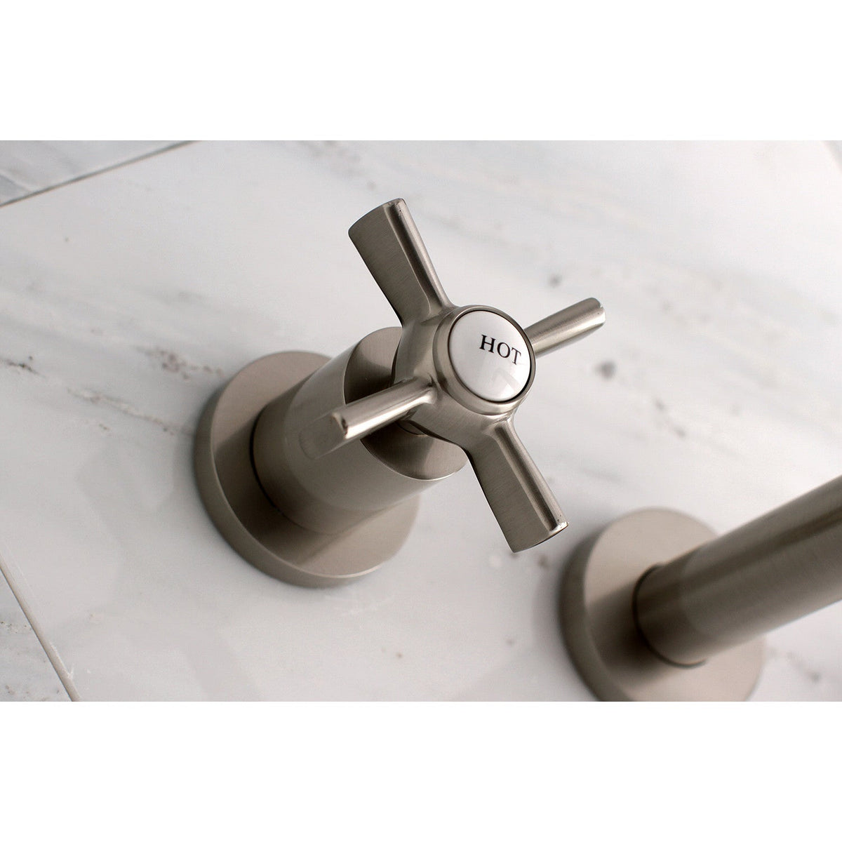 Millennium Two-Handle Wall Mount Roman Tub Faucet in Brushed Nickel