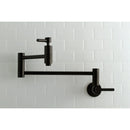 Kingston Brass Concord Wall Mount Pot Filler Faucet, Matte Black (KS8100DL)