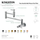Kingston Brass Concord Wall Mount Pot Filler Faucet, Matte Black (KS8100DL)