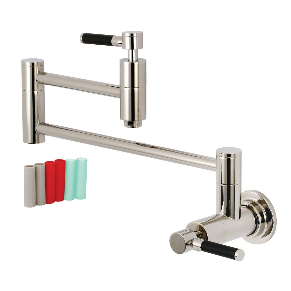 Kaiser Wall Mount Pot Filler Faucet in Polished Nickel