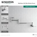 Kingston Brass Concord Wall Mount Pot Filler Faucet, Brushed Nickel (KS8108DL)