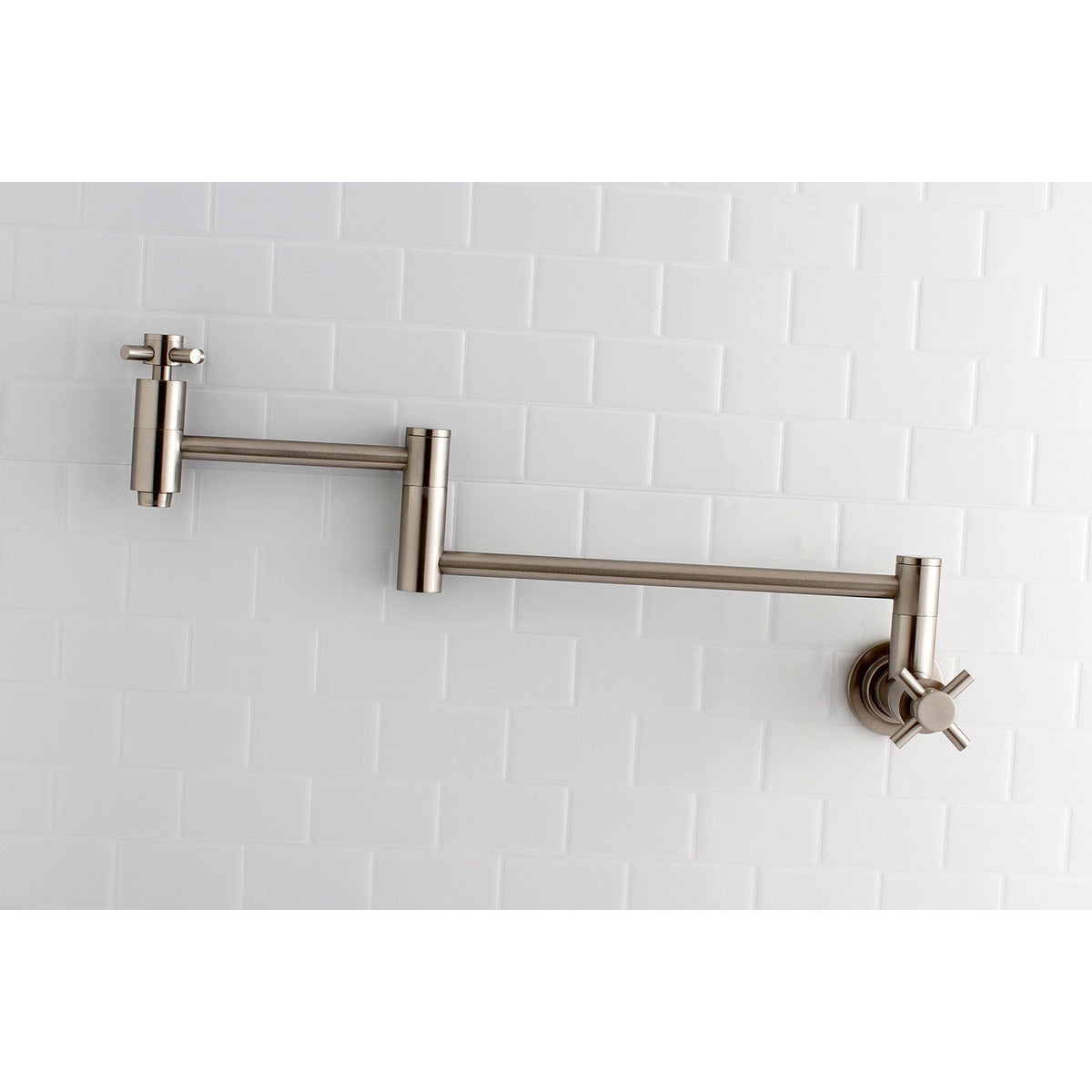 Concord Wall Mount Pot Filler Faucet in Brushed Nickel