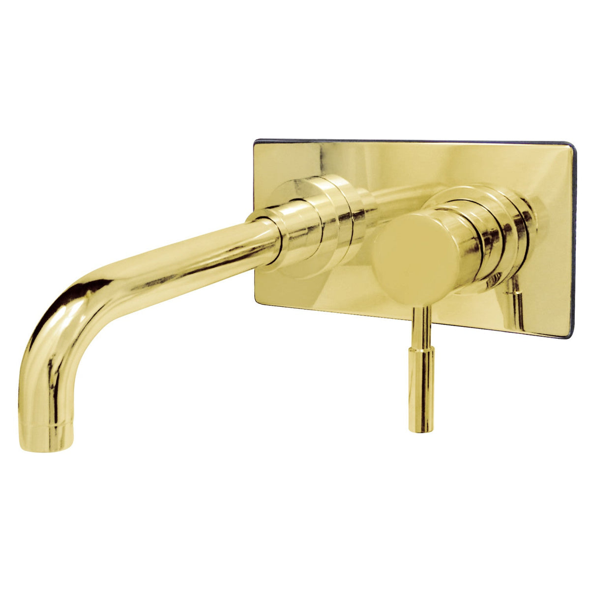 Concord Single-Handle Wall Mount Bathroom Faucet in Polished Brass