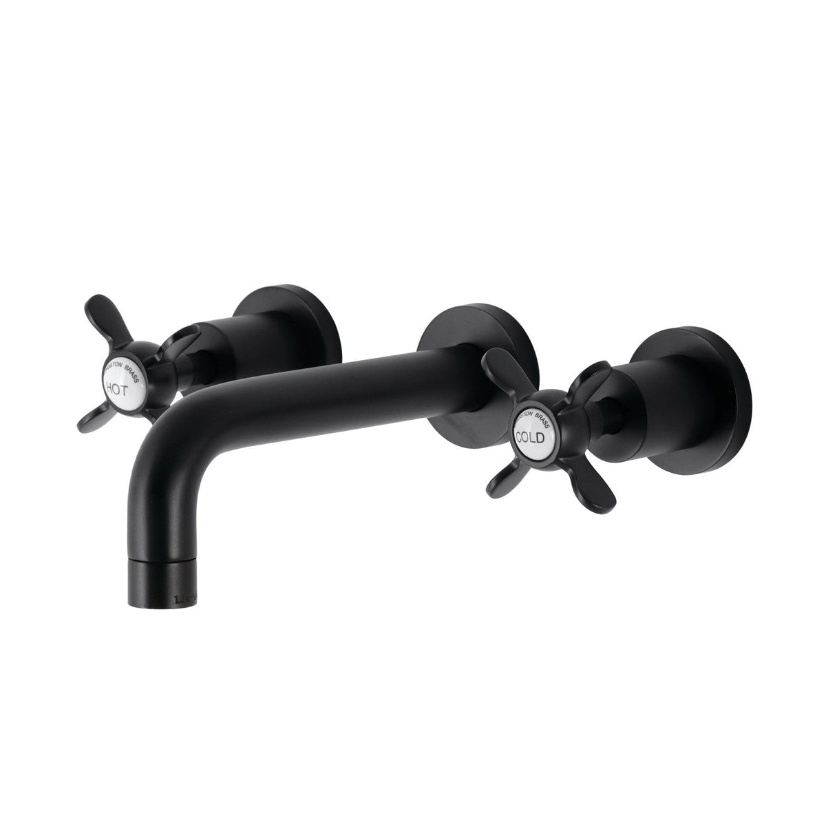 Essex Double-Handle Wall Mount Bathroom Faucet in Matte Black