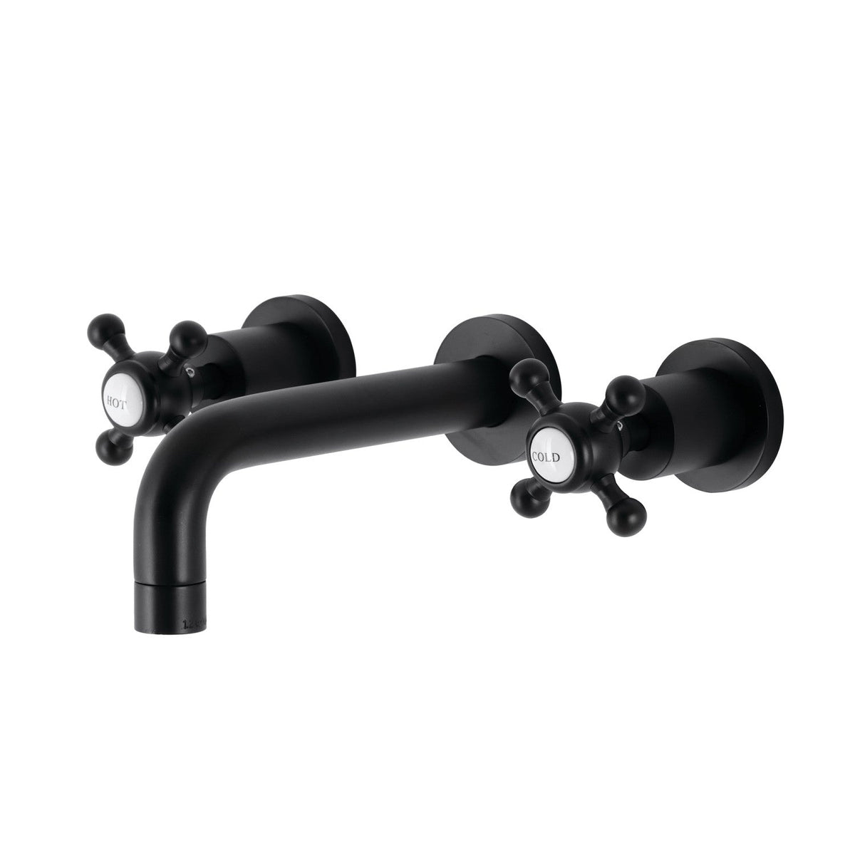 Metropolitan Double-Handle Wall Mount Bathroom Faucet in Matte Black