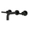 Kingston Brass Manhattan Double-Handle Wall Mount Bathroom Faucet, Matte Black (KS8120CML)