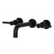 Kingston Brass Concord Double-Handle Wall Mount Bathroom Faucet, Matte Black (KS8120DL)