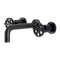Kingston Brass Belknap Double-Handle Wall Mount Bathroom Faucet, Matte Black (KS8120RX)