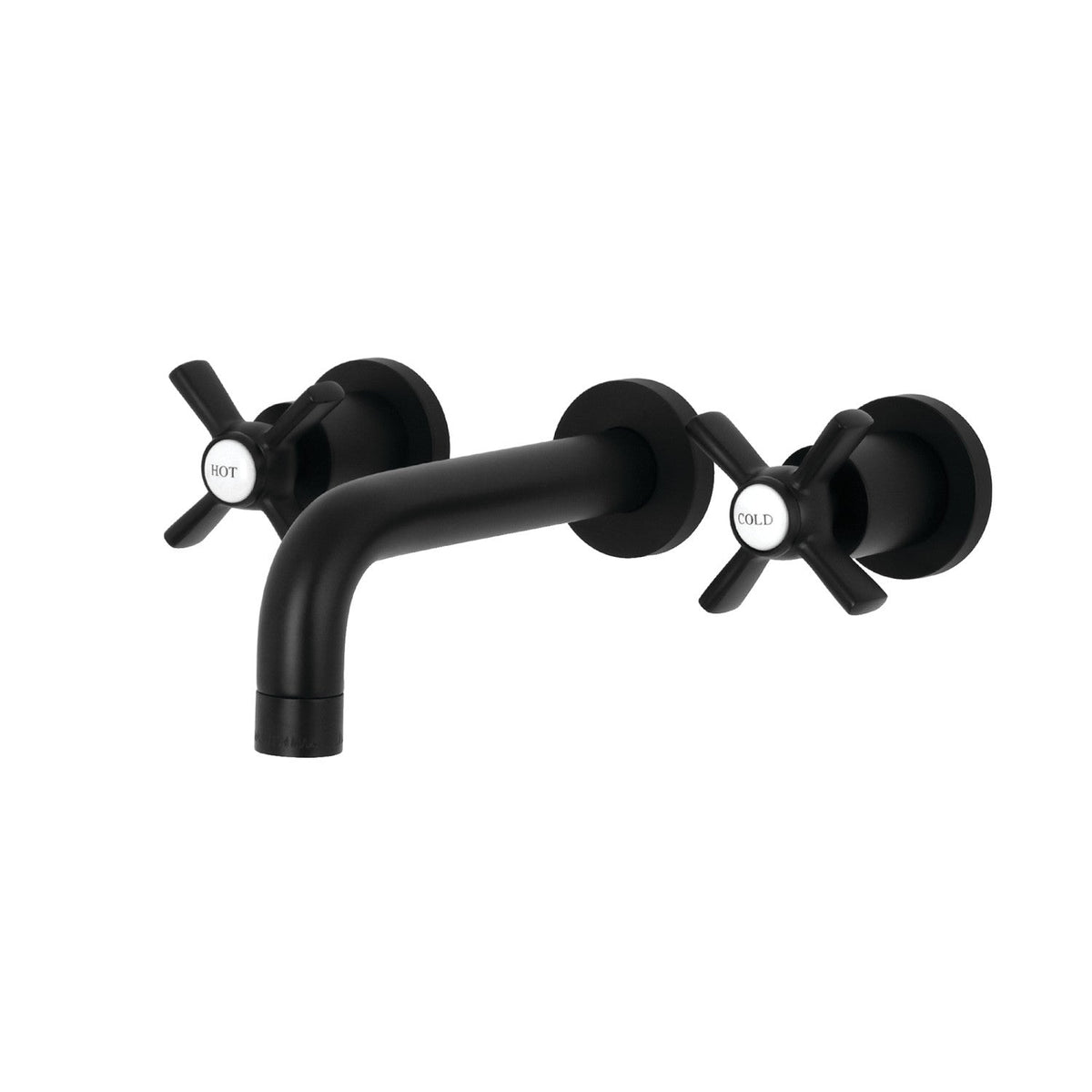 Millennium Double-Handle Wall Mount Bathroom Faucet in Matte Black