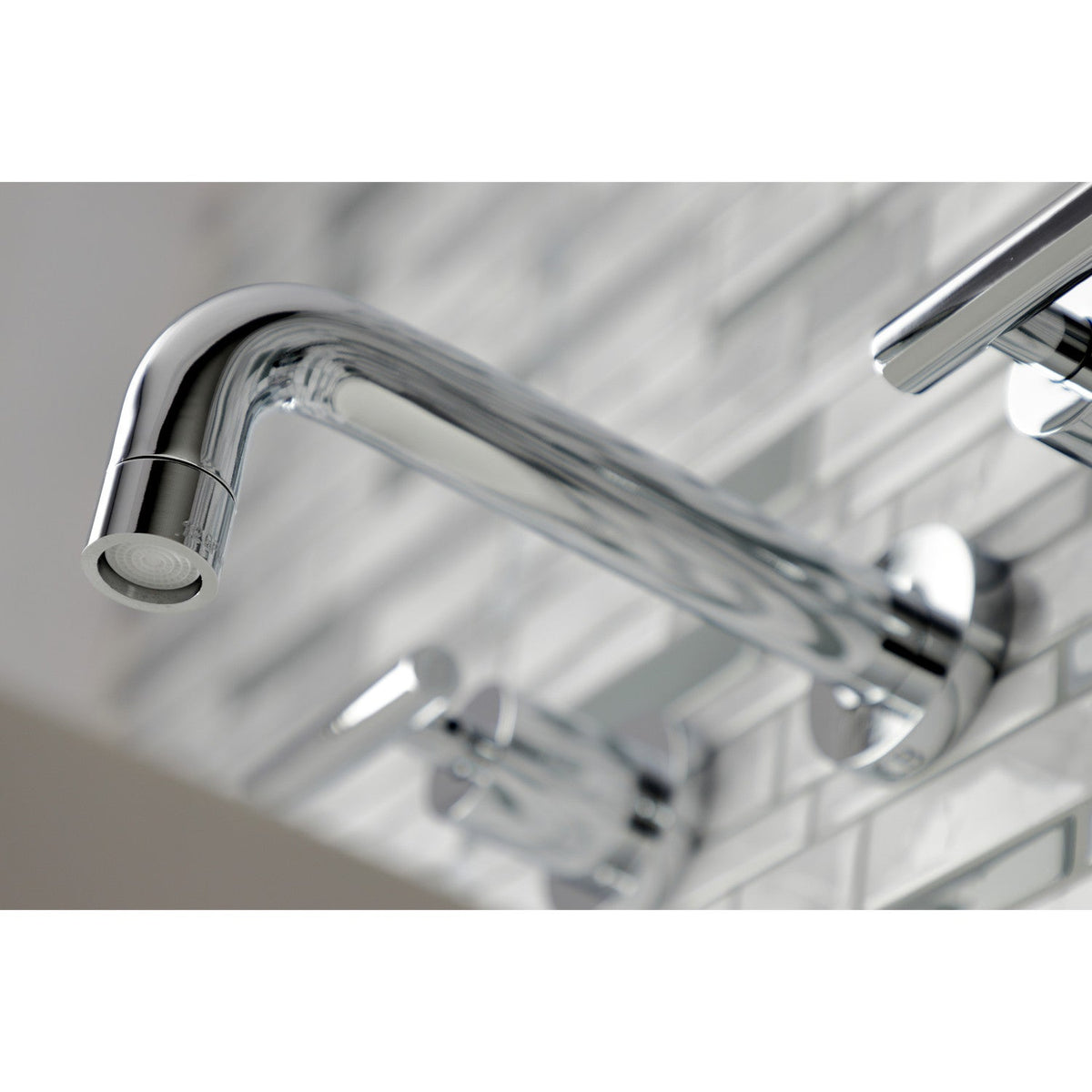 Manhattan Double-Handle Wall Mount Bathroom Faucet in Polished Chrome