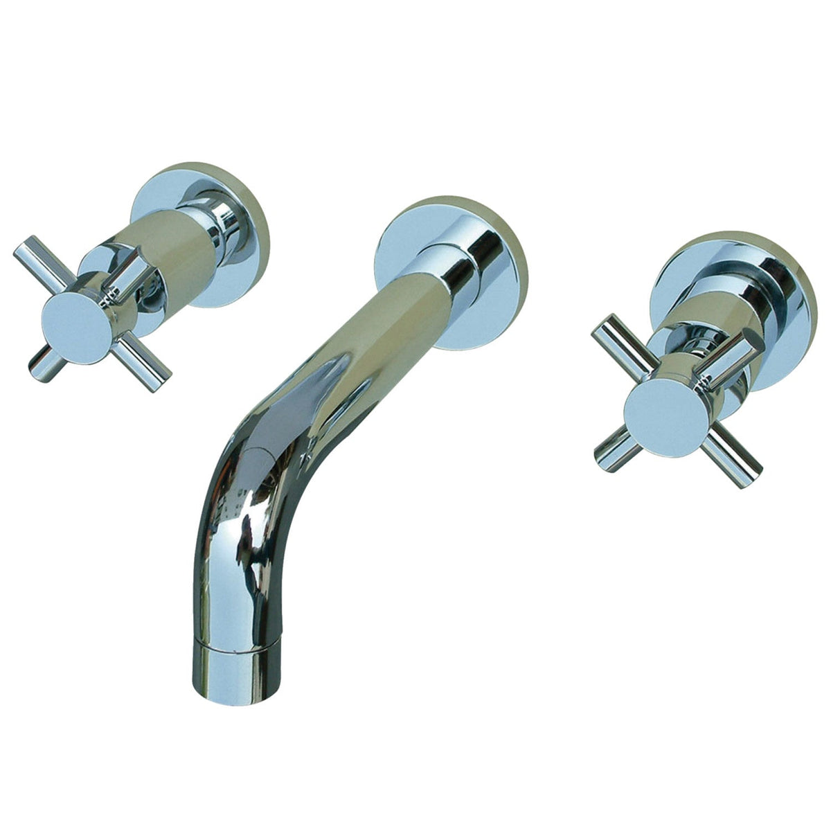Concord Double-Handle Wall Mount Bathroom Faucet in Polished Chrome