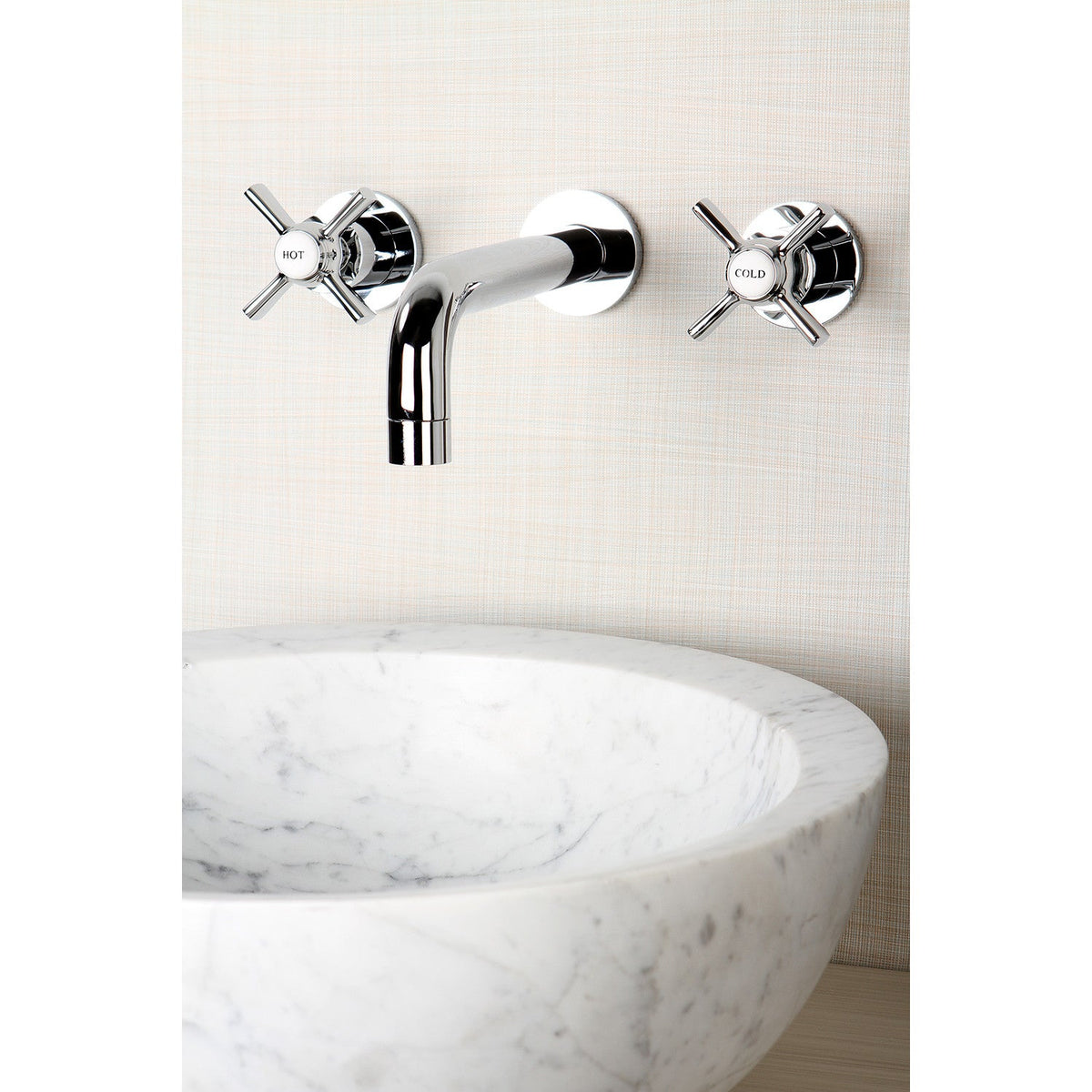 Millennium Double-Handle Wall Mount Bathroom Faucet in Polished Chrome