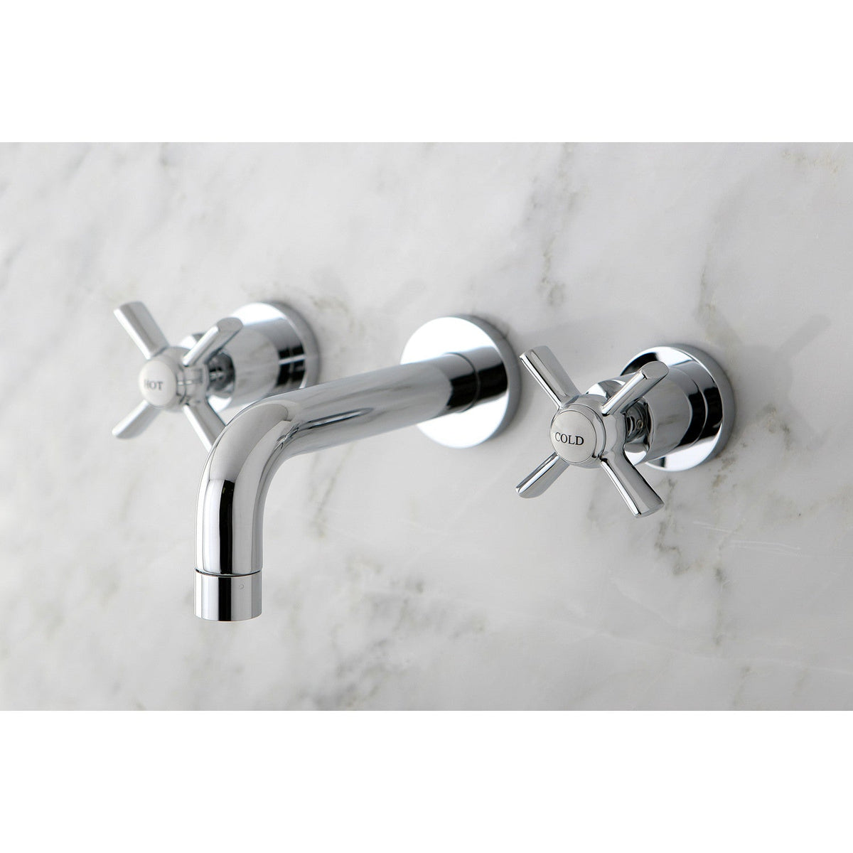 Millennium Double-Handle Wall Mount Bathroom Faucet in Polished Chrome