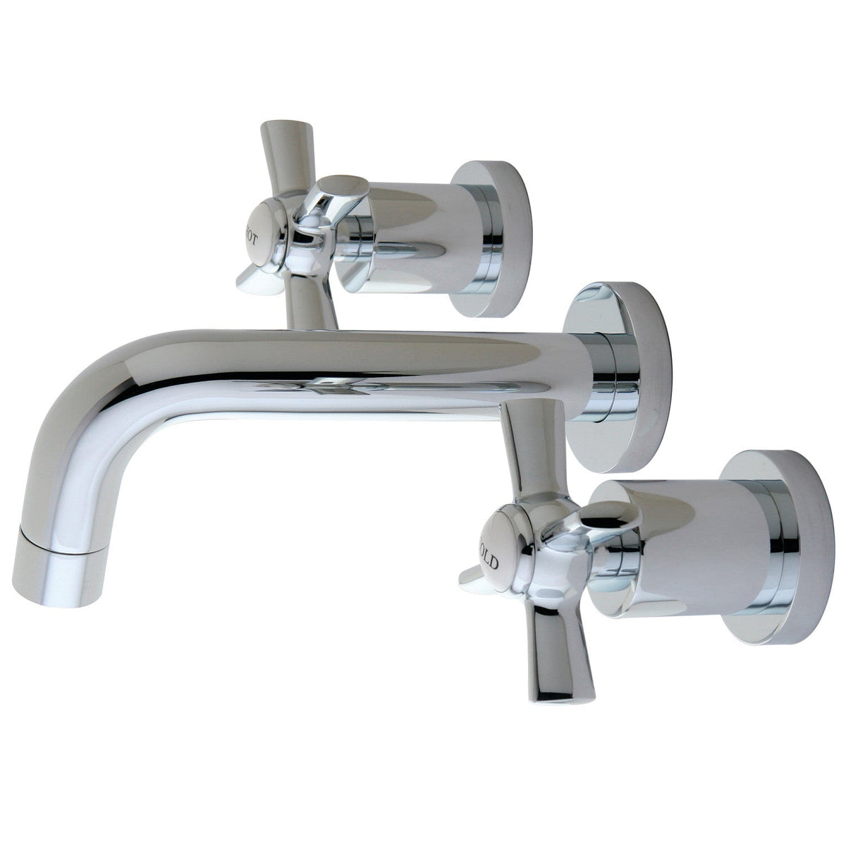 Millennium Double-Handle Wall Mount Bathroom Faucet in Polished Chrome