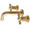 Kingston Brass Millennium Double-Handle Wall Mount Bathroom Faucet, Polished Brass (KS8122ZX)