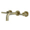 Kingston Brass Manhattan Double-Handle Wall Mount Bathroom Faucet, Antique Brass (KS8123CML)