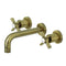Kingston Brass Millennium Double-Handle Wall Mount Bathroom Faucet, Antique Brass (KS8123ZX)