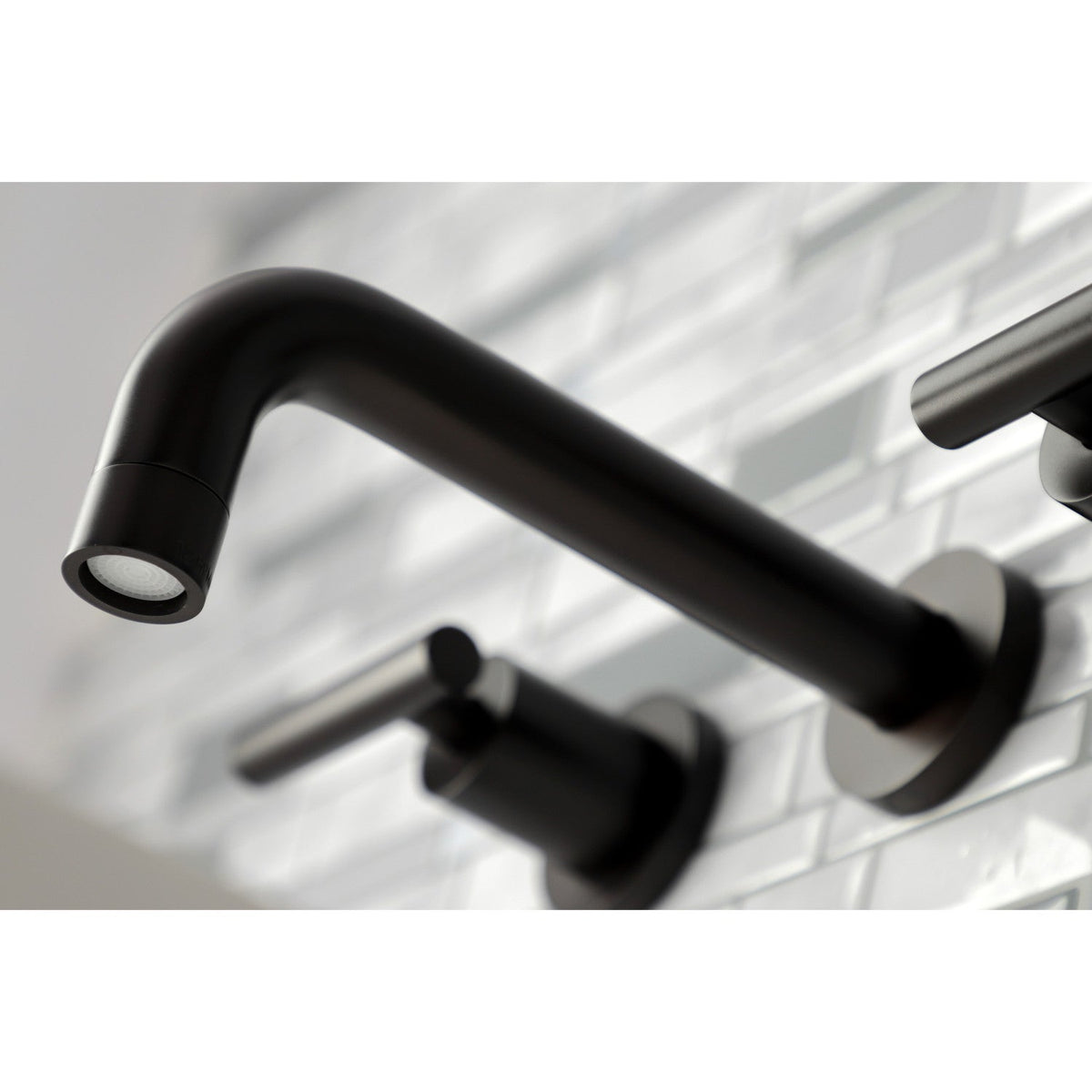 Manhattan Double-Handle Wall Mount Bathroom Faucet in Oil Rubbed Bronze