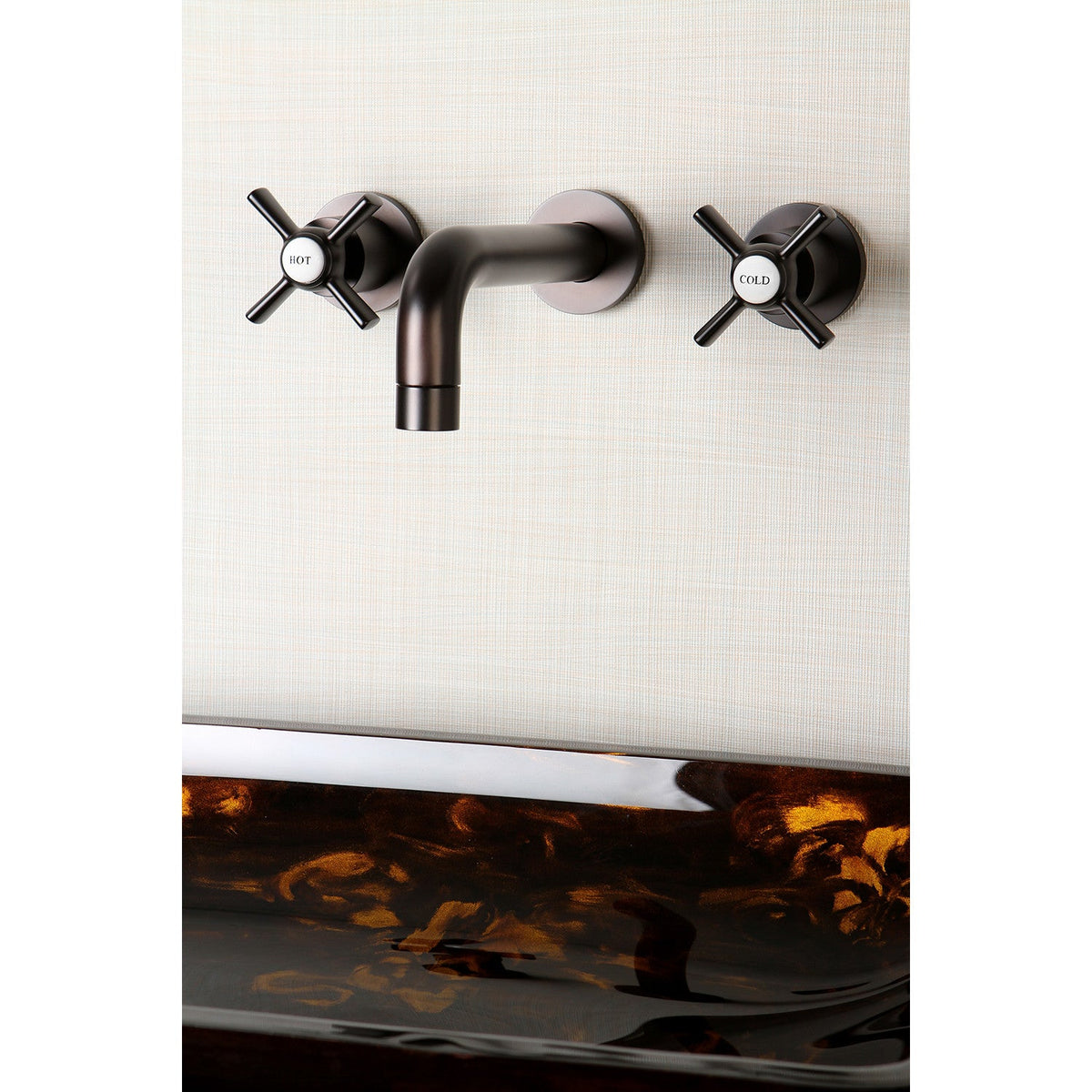 Millennium Double-Handle Wall Mount Bathroom Faucet in Oil Rubbed Bronze