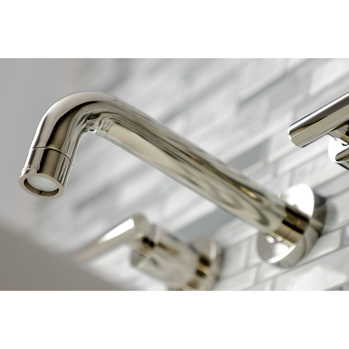 Manhattan Double-Handle Wall Mount Bathroom Faucet in Polished Nickel