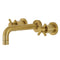 Kingston Brass Concord Double-Handle Wall Mount Bathroom Faucet, Brushed Brass (KS8127DX)
