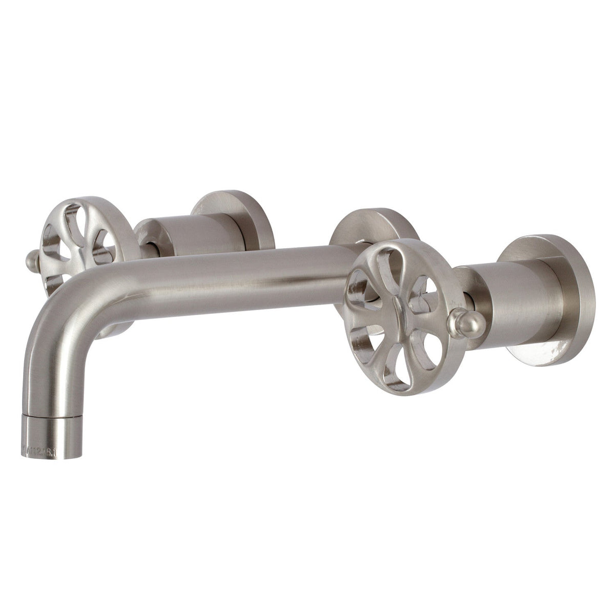 Belknap Double-Handle Wall Mount Bathroom Faucet in Brushed Nickel