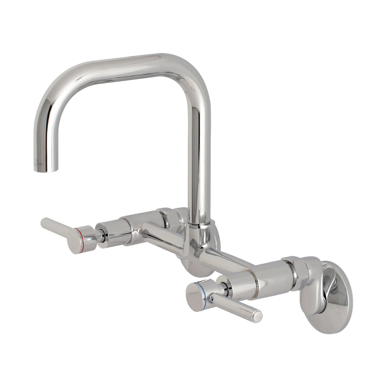 Concord Double-Handle Wall-Mount Bridge Kitchen Faucet in Polished Chrome