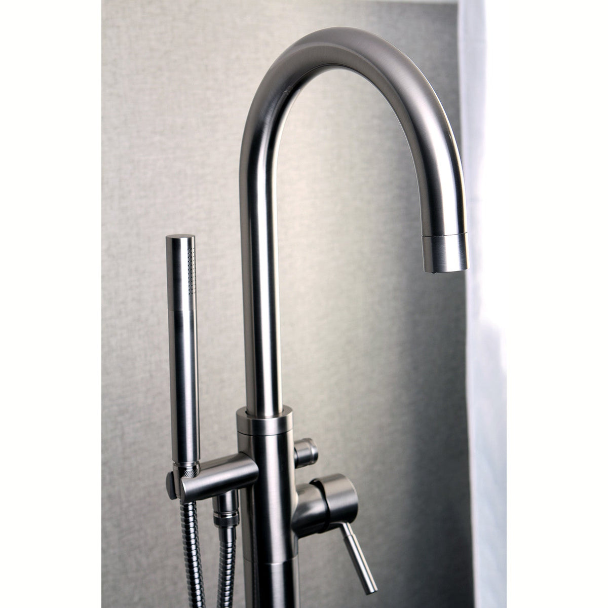 Concord Freestanding Tub Faucet with Hand Shower in Brushed Nickel