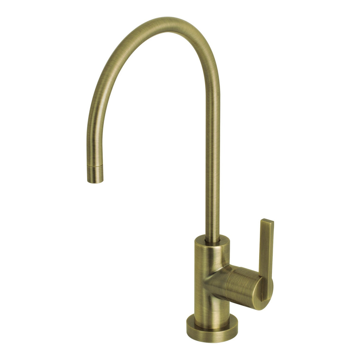 Continental Single-Handle Water Filtration Faucet in Antique Brass