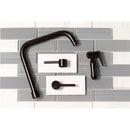Kingston Brass Concord Bridge Kitchen Faucet with Brass Side Sprayer, Oil Rubbed Bronze (KS8285DLBS)