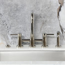 Kingston Brass Concord Bridge Kitchen Faucet with Brass Side Sprayer, Polished Nickel (KS8286DLBS)
