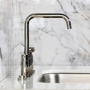 Kingston Brass Concord Bridge Kitchen Faucet with Brass Side Sprayer, Polished Nickel (KS8286DLBS)