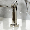 Kingston Brass Concord Bridge Kitchen Faucet with Brass Side Sprayer, Polished Nickel (KS8286DLBS)