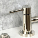 Kingston Brass Concord Bridge Kitchen Faucet with Brass Side Sprayer, Polished Nickel (KS8286DLBS)