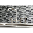 Kingston Brass Concord Bridge Kitchen Faucet with Brass Side Sprayer, Brushed Nickel (KS8288DLBS)