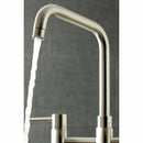 Kingston Brass Concord Bridge Kitchen Faucet with Brass Side Sprayer, Brushed Nickel (KS8288DLBS)