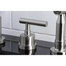 Kingston Brass Manhattan Double-Handle Widespread Kitchen Faucet with Brass Sprayer, Brushed Nickel (KS8728CMLBS)
