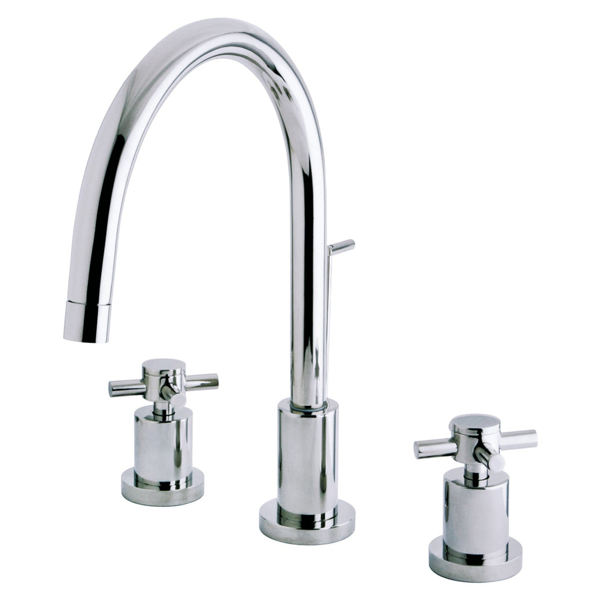 Concord Widespread Bathroom Faucet with Brass Pop-Up in Polished Chrome