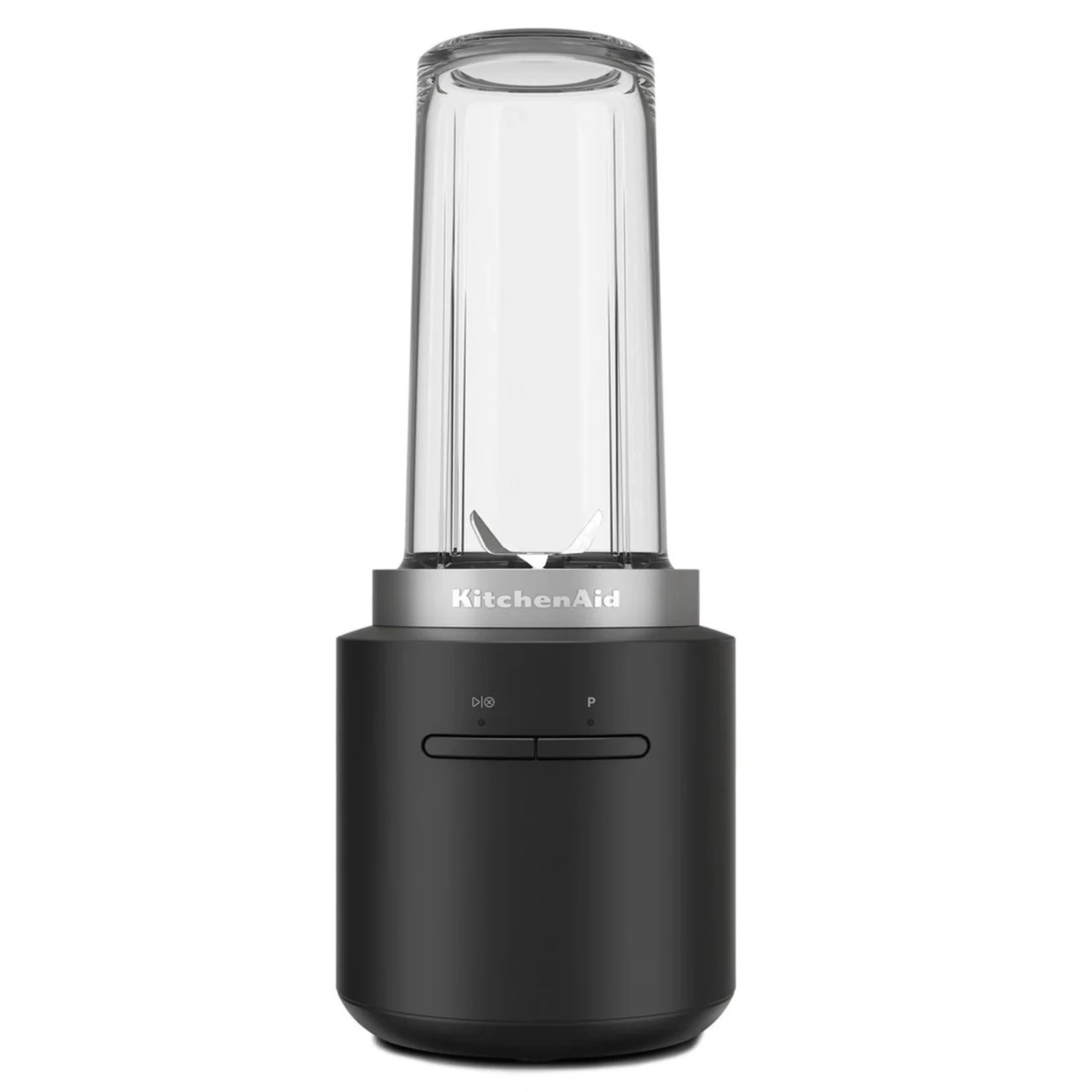 KitchenAid cordless 12V personal blender with clear 16 oz jar and black base