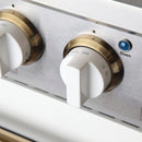 Kucht Signature 48-Inch Propane Gas Range with Convection Oven in White with White Knobs & Gold H&le (KNG481/LP-W-GOLD)