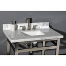 Kingston Brass Fauceture Templeton 36" x 22" Carrara Marble Vanity Top with Rectangular Sink (8" Faucet Drillings), Carrara Marble (KVPB3622M38SQ)