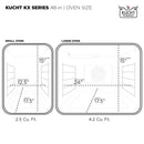 Kucht Horus 48-Inch Dual Fuel Range with 6.7 cu. ft. Electric Oven and 8 Gas Burners in Dark Titanium Stainless Steel with Digital Thermostat (KXD48)