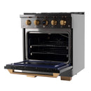 Kucht Horus 30-Inch Dual Fuel Range in Propane Gas with  4.2 cu. ft. Electric Oven & 4 Gas Burners in Dark Titanium Stainless Steel with Digital Thermostat (KXD30/LP)