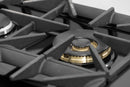Kucht 2-Piece Appliance Package - 36-Inch Natural Gas Range with 5.2 Cu. Ft. Oven & Wall Mount Range Hood in Dark Titanium Stainless Steel with Gold Accents