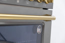 Kucht 2-Piece Appliance Package - 36-Inch Natural Gas Range with 5.2 Cu. Ft. Oven & Wall Mount Range Hood in Dark Titanium Stainless Steel with Gold Accents