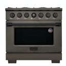 Kucht KX Gemstone 36-Inch Freestanding Natural Gas Dual Fuel Range with 6 Burners, 5.2 Cu. Ft. Oven Capacity in Titanium Stainless Steel (KXD36-TT)