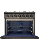 Kucht KX Gemstone 36-Inch Freestanding Natural Gas Dual Fuel Range with 6 Burners, 5.2 Cu. Ft. Oven Capacity in Titanium Stainless Steel (KXD36-TT)