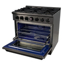 Kucht KX Gemstone 36-Inch Freestanding Natural Gas Dual Fuel Range with 6 Burners, 5.2 Cu. Ft. Oven Capacity in Titanium Stainless Steel (KXD36-TT)