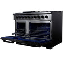 Kucht KX Gemstone 48-Inch Freestanding Propane Gas Dual Fuel Range with 8 Burners, 6.7 Cu. Ft. Oven Capacity in Titanium Stainless Steel (KXD48/LP-TT)